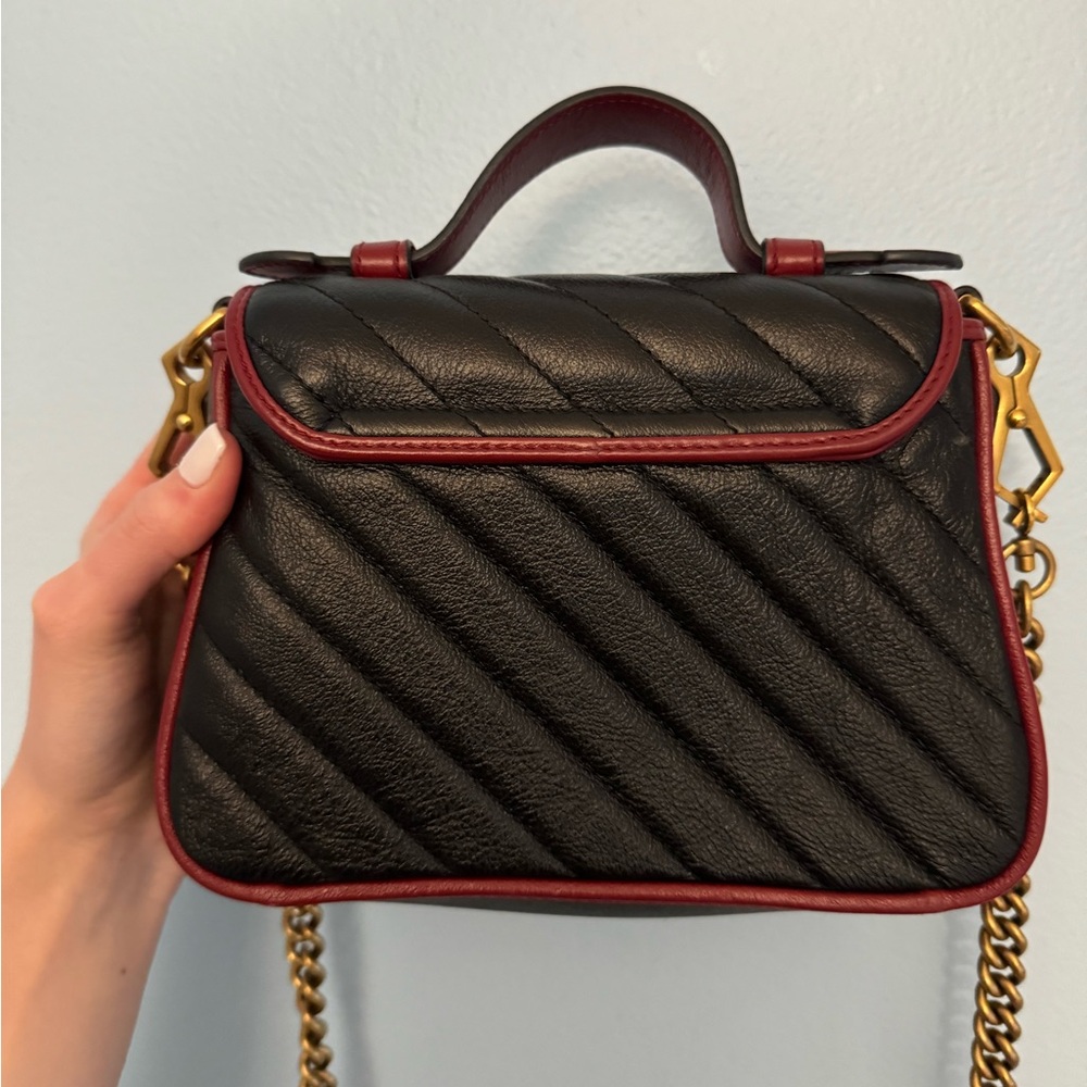 Gucci Marmont Black and Red Quilted Leather Bag - Picture 6 of 6